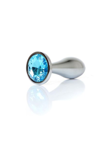 Анальна пробка - Jewellery Silver Plug Light Blue L
