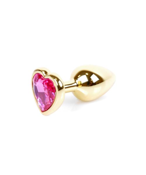 Анальна пробка - Jewellery Gold Heart Plug Pink