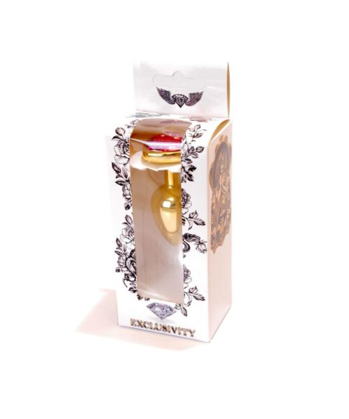 Анальна пробка - Jewellery Gold Heart Plug Pink
