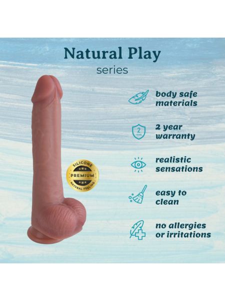 Фалоімітатор - Erospace Natural Play Silicone Dildo D3, 24 см (пошкоджена упаковка)