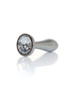 Анальна пробка - Jewellery Silver Plug Clear S