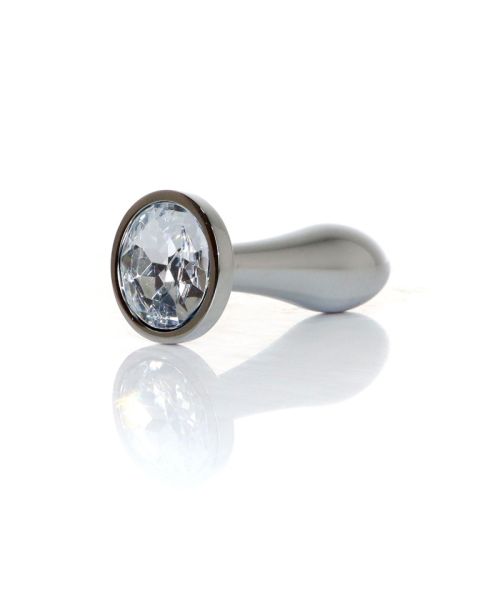 Анальна пробка - Jewellery Silver Plug Clear S