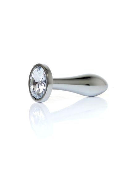 Анальна пробка - Jewellery Silver Plug Clear S