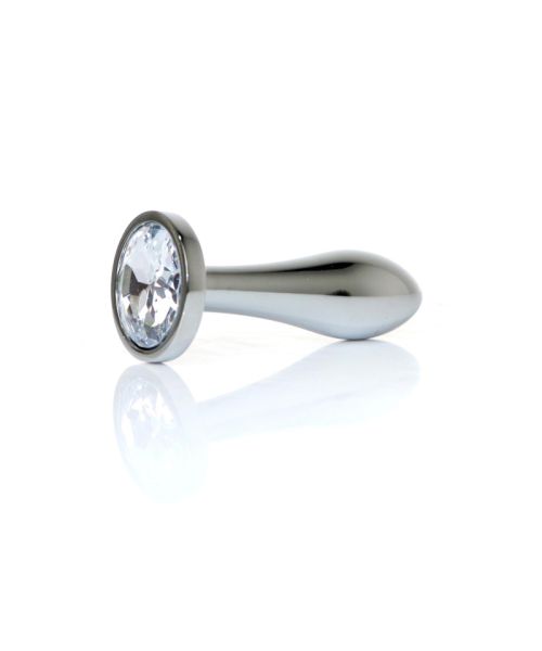 Анальна пробка - Jewellery Silver Plug Clear S