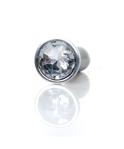 Анальна пробка - Jewellery Silver Plug Clear S