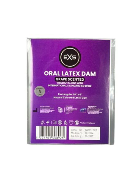 Латексна серветка для орального сексу - EXS Oral Latex Dam Grape Scented