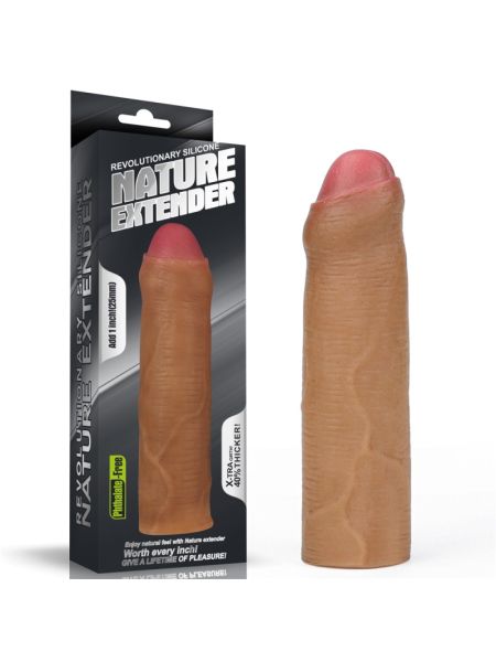 Насадка на член - Revolutionary Silicone Nature Extender Add 1" Brown