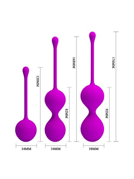 Вагінальні кульки - Pretty Love Kegel Balls Set Pink, 3 шт.