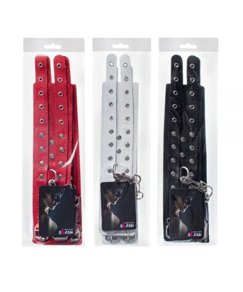 Кайдани на щиколотки Leather Double Fix Leg Cuffs Black