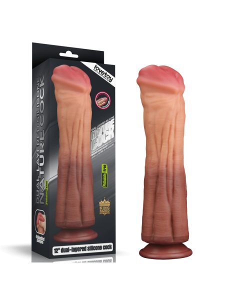 Фалоімітатор - Dual-Layered Silicone Cock 12" Brown