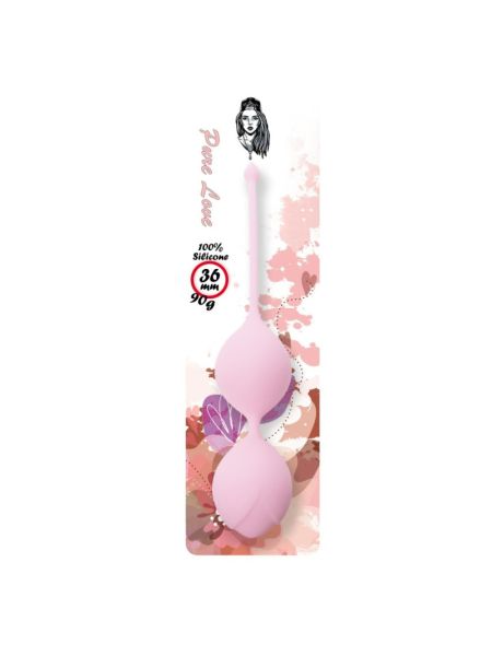 Вагінальні кульки - Silicone Kegel Balls Light Pink, 36 мм, 90 г