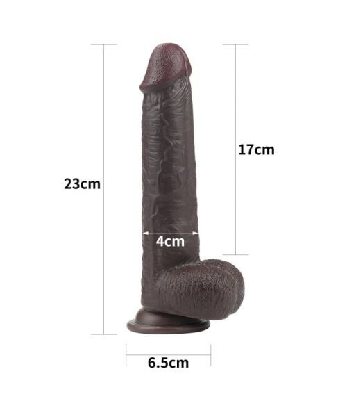 Фалоімітатор - Sliding-Skin Dual Layer Dong 9" Black