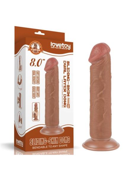Фалоімітатор - Sliding-Skin Dual Layer Dong 8" Brown #2