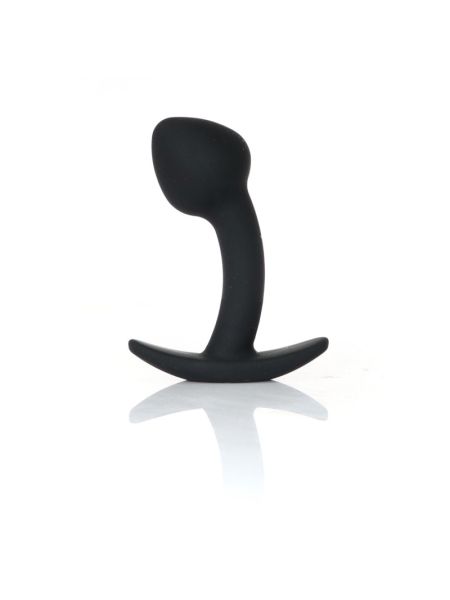 Анальна пробка - Silicone Black Curved Plug S