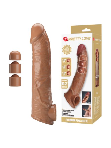 Подовжуюча насадка на член - Pretty Love Extension Penis Sleeve Latin, 26 см