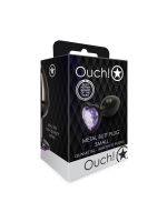 Анальна пробка - Ouch! Metal Butt Plug Small Gunmetal/Amethyst Purple