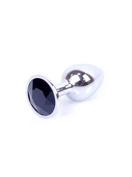 Анальна пробка - Jewellery Silver Plug Black