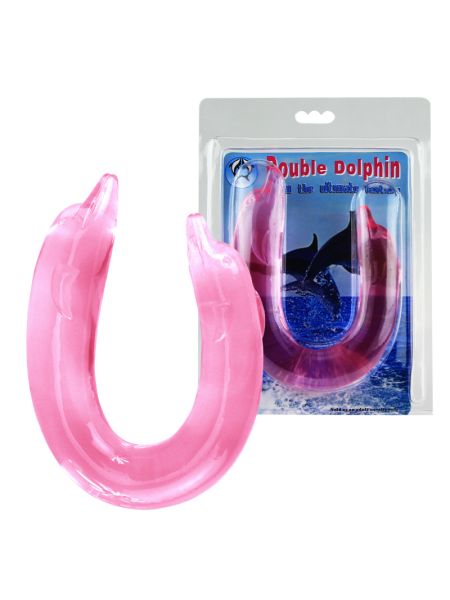 Двосторонній фалоімітатор - Double Dolphin Pink