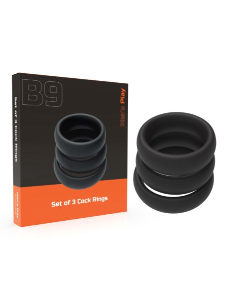 Набір ерекційних кілець - Erospace Men’s Play Set Of 3 Cock Rings B9