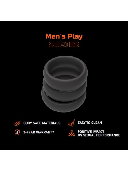 Набір ерекційних кілець - Erospace Men’s Play Set Of 3 Cock Rings B9