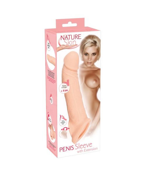 Подовжуюча насадка - Nature Skin Penis Sleeve With Extension