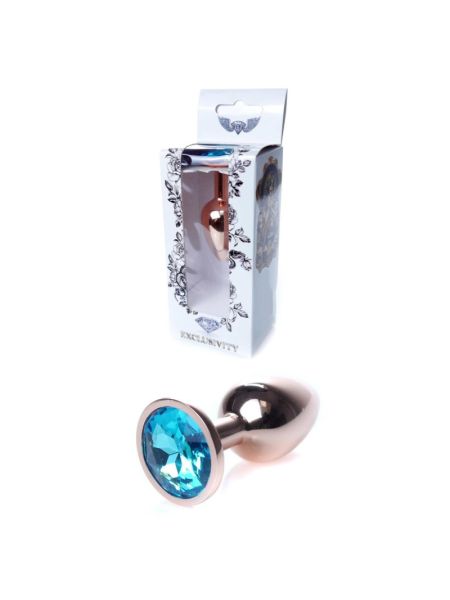 Анальна пробка - Jewellery Red Gold Plug Light Blue