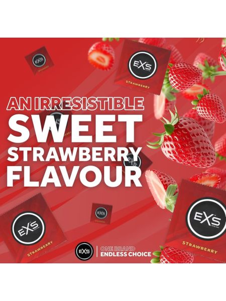 Презерватив - EXS Strawberry Flavour Condom, 1 шт.
