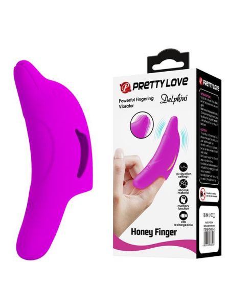 Вібронасадка на палець - Pretty Love Delphini Fingering Vibrator Purple