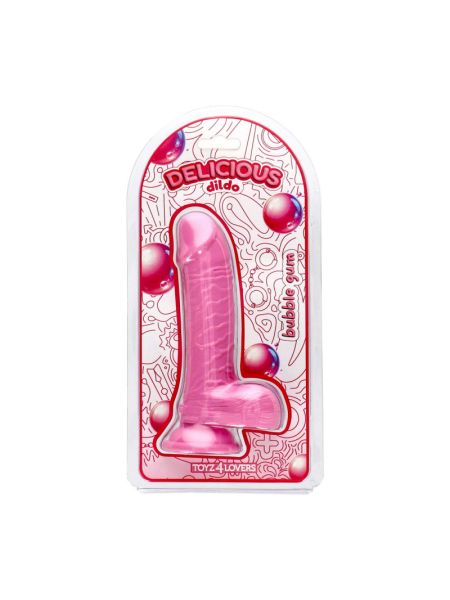 Фалоімітатор з ароматом жуйки - Toyz4lovers Delicious Dildo Bubble Gum, 18 см