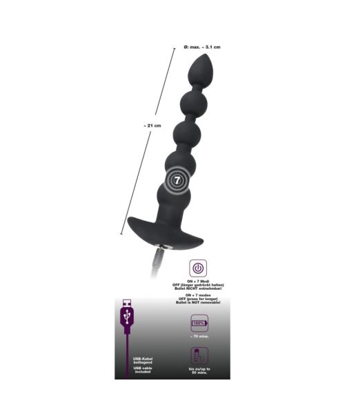 Анальний стимулятор - Black Velvets Rechargeable Beads