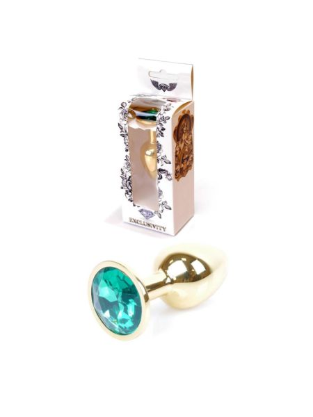 Анальна пробка - Jewellery Gold Plug Green
