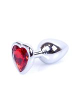 Анальна пробка - Jewellery Silver Heart Plug - Red