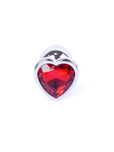 Анальна пробка - Jewellery Silver Heart Plug - Red