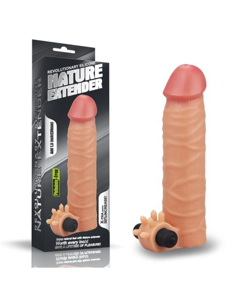 Вібронасадка на член - Revolutionary Silicone Nature Extender Add 1.5" Flesh