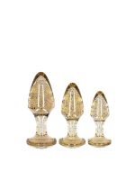 Набір анальних пробок - Ouch! Acrylic Golden Glitter Butt Plug Set