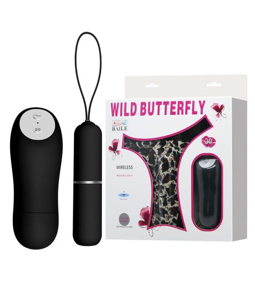 Трусики з вібропулею - Wild Butterfly Black