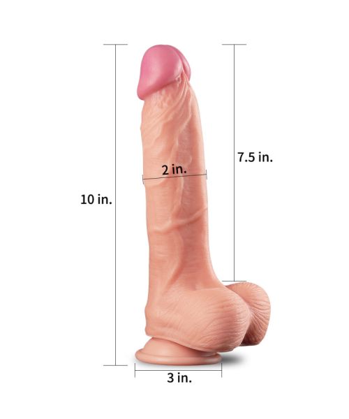 Фалоімітатор - Dual-Layered Silicone Cock 10" Flesh #1
