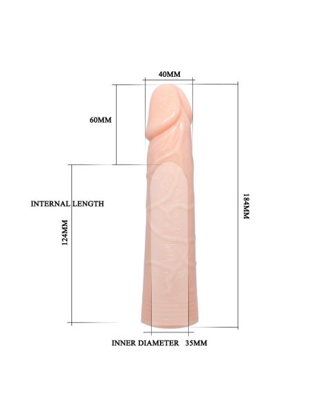 Насадка на член - Silicon Sleeve Enlarger, Flesh 1