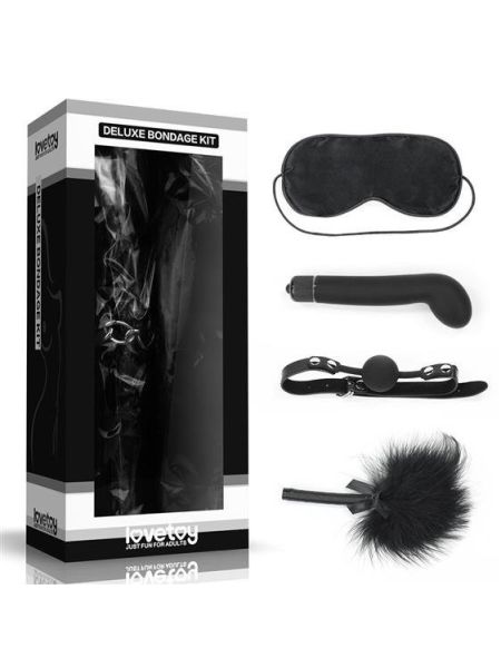Набір БДСМ - Deluxe Bondage Kit (маска, вібратор, кляп, пір'їнка)