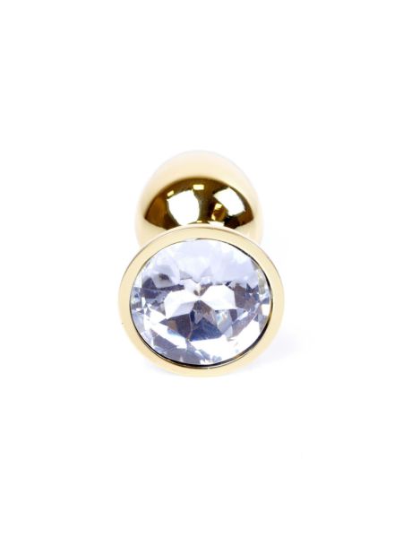 Анальна пробка - Jewellery Gold Plug Clear