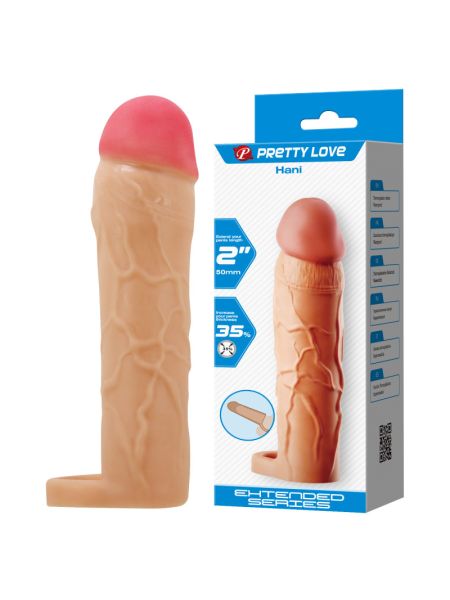 Насадка на член - Pretty Love Hani Penis Extender +2" Flesh