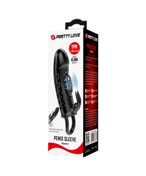 Насадка на член - Pretty Love Sloane Vibrating Penis Sleeve Black