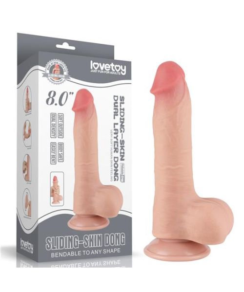 Фалоімітатор - Sliding-Skin Dual Layer Dong 8" Flesh #1