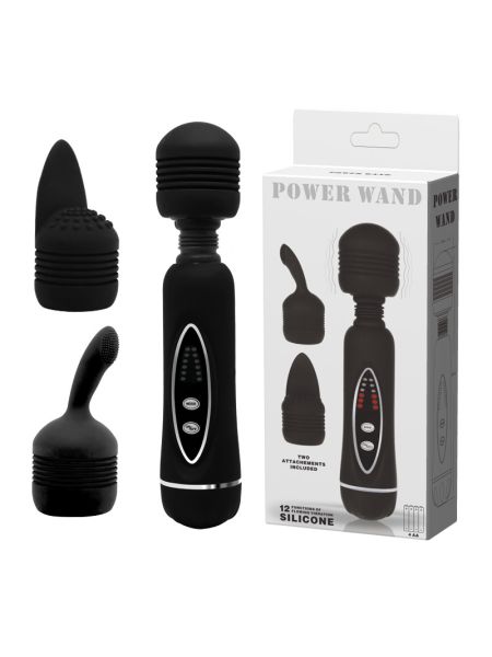 Вібратор зі змінними насадками - Power Wand Massage Kit Black