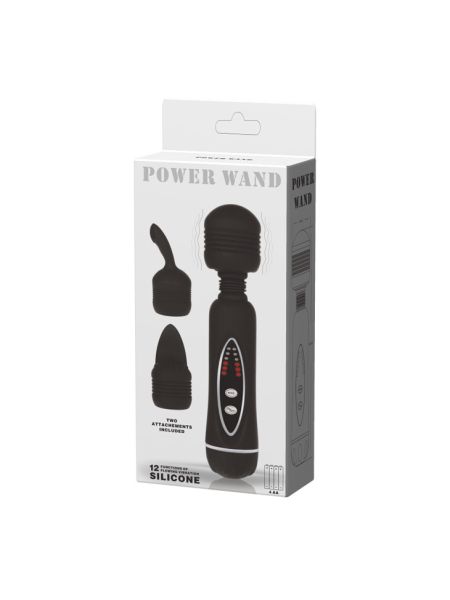 Вібратор зі змінними насадками - Power Wand Massage Kit Black