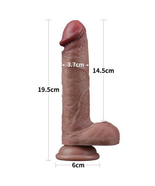 Фалоімітатор - Dual-Layered Silicone Cock 7.5" Brown #1