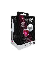 Анальна пробка - Ouch! Metal Butt Plug Medium Silver/Rubellite Pink