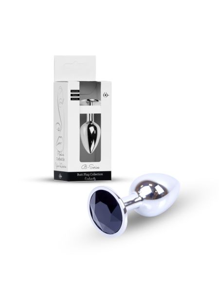 Анальна пробка - Jewellery Silver Plug Black