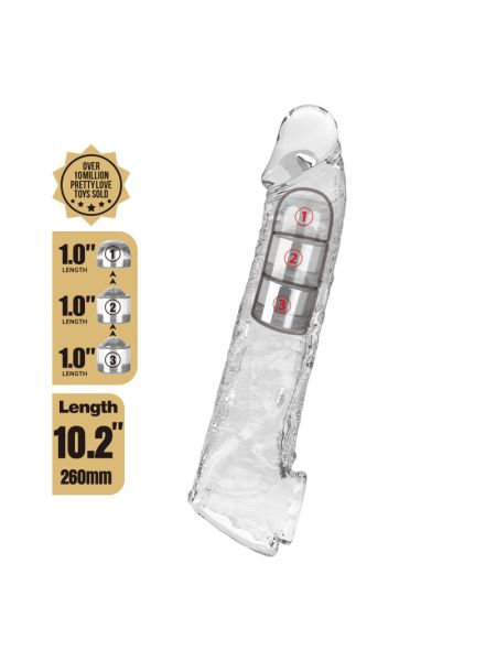 Подовжуюча насадка на член - Pretty Love Extension Penis Sleeve Clear, 26 см