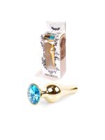 Анальна пробка - Jewellery Gold Long Plug Light Blue
